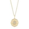 Necklaces Marlo Laz | Large Porte Bonheur White Diamond Pendant 14K Yellow Gold