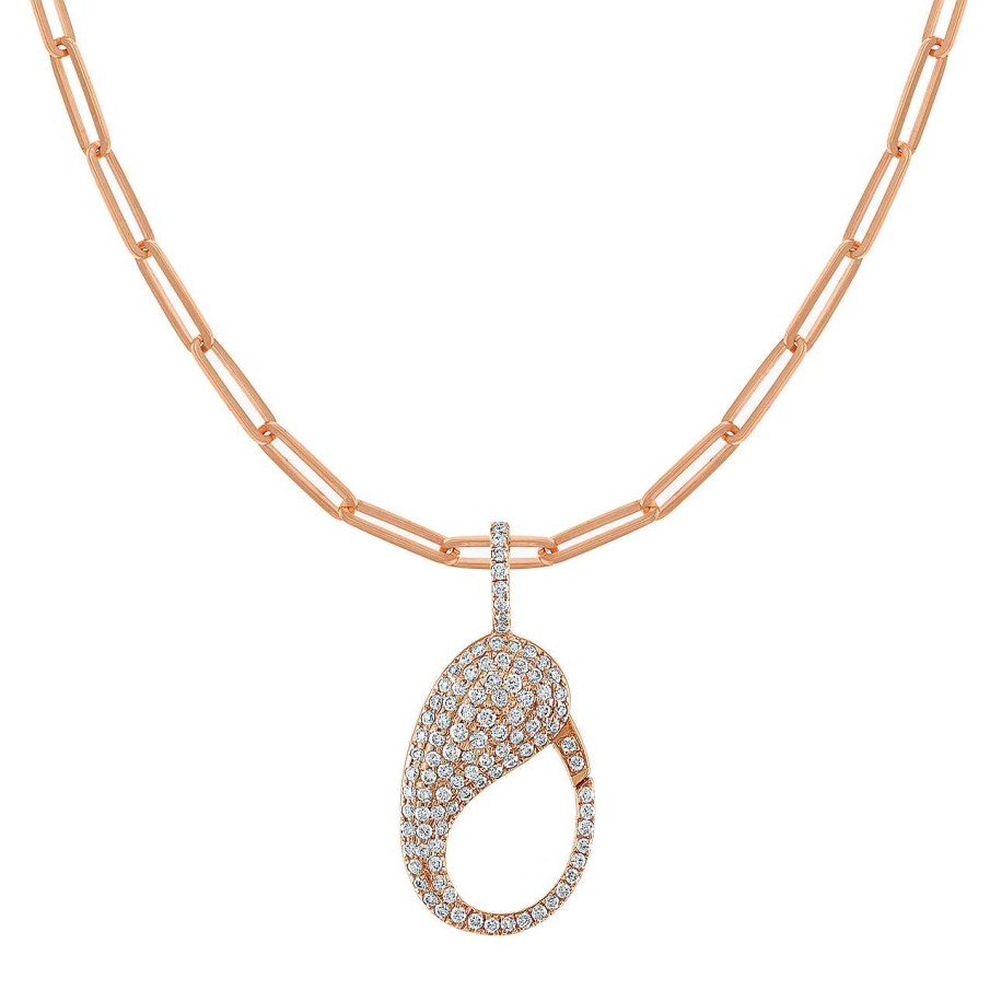 Necklaces SG Fine | White Diamond Pave Lock Charm