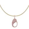 Necklaces SG Fine | Pink Sapphire Pave Lock Charm