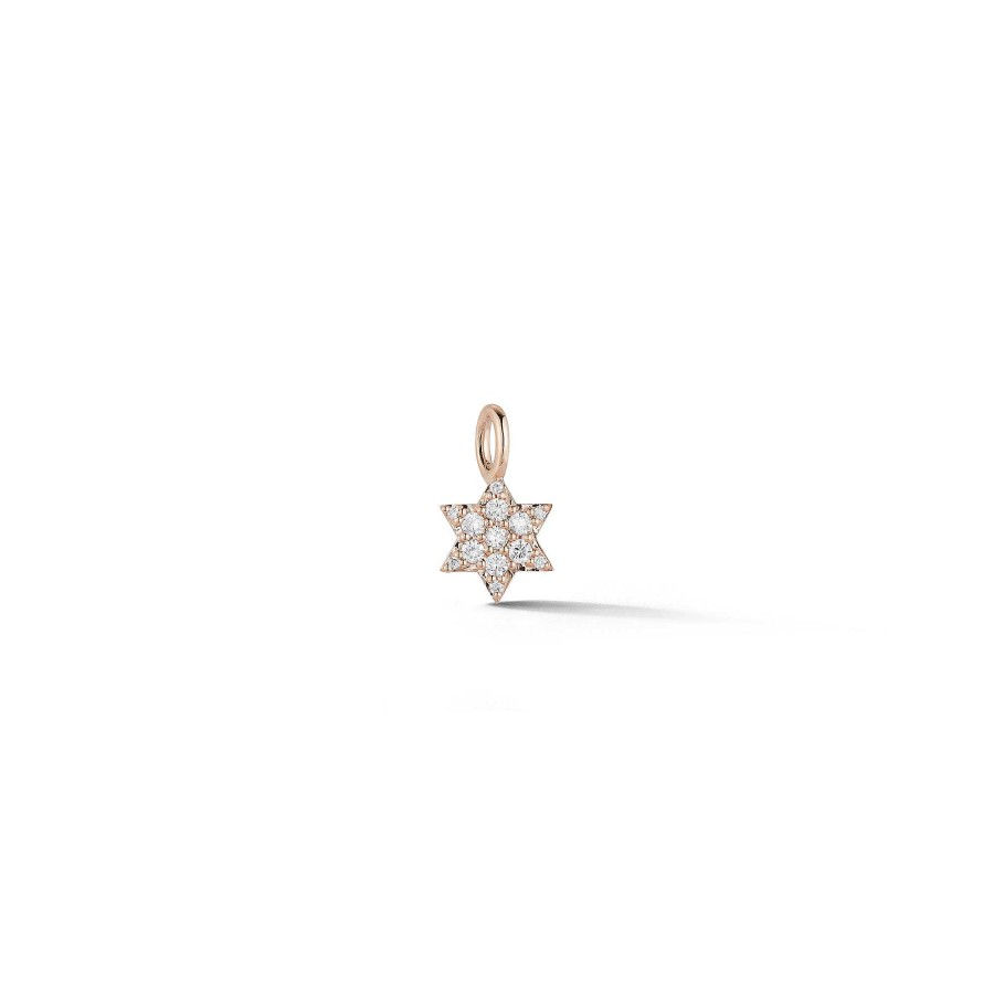 Necklaces Walters Faith | Dora Diamond Mini Star Of David Necklace 18K Rose Gold