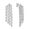 Earrings SG Fine | 4 Row Diamond Waterfall Stud Earrings 14K White Gold