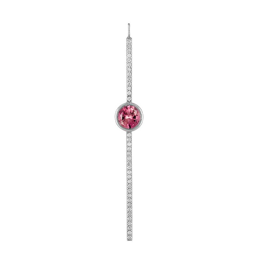 Necklaces SG Fine | Round Shape Pave Stick Charm