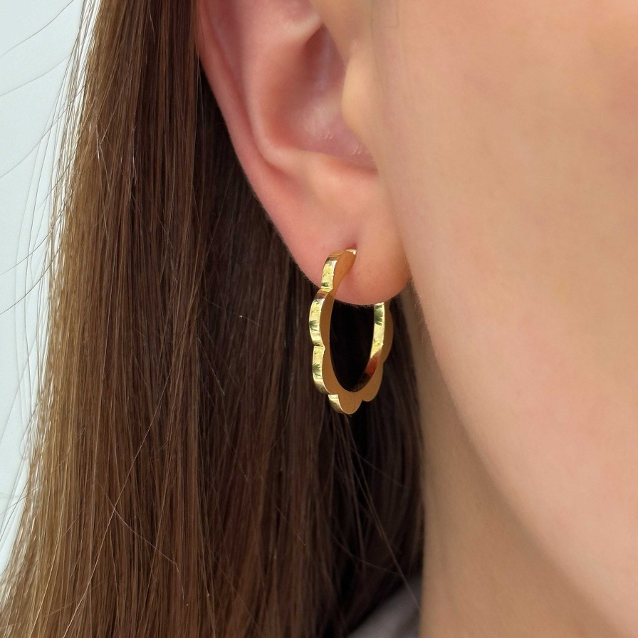 Earrings Cadar | Medium Triplet Hoop Earrings 18K Yellow Gold