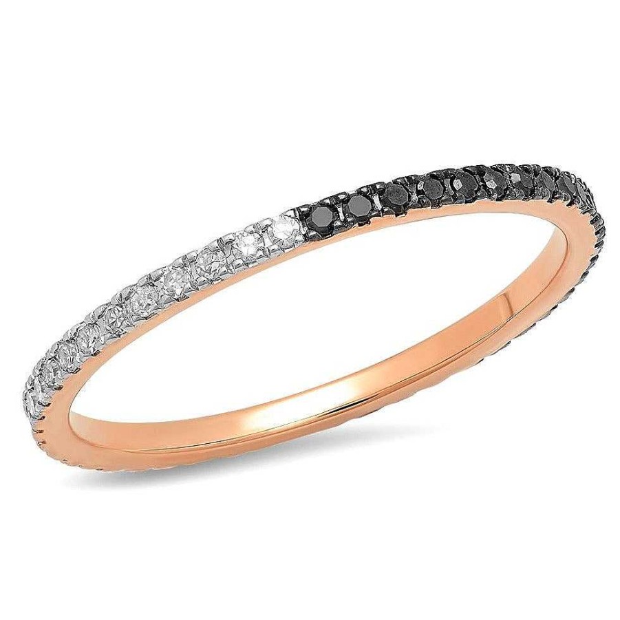 Rings Eriness Jewelry | Black And White Diamond Eternity Band