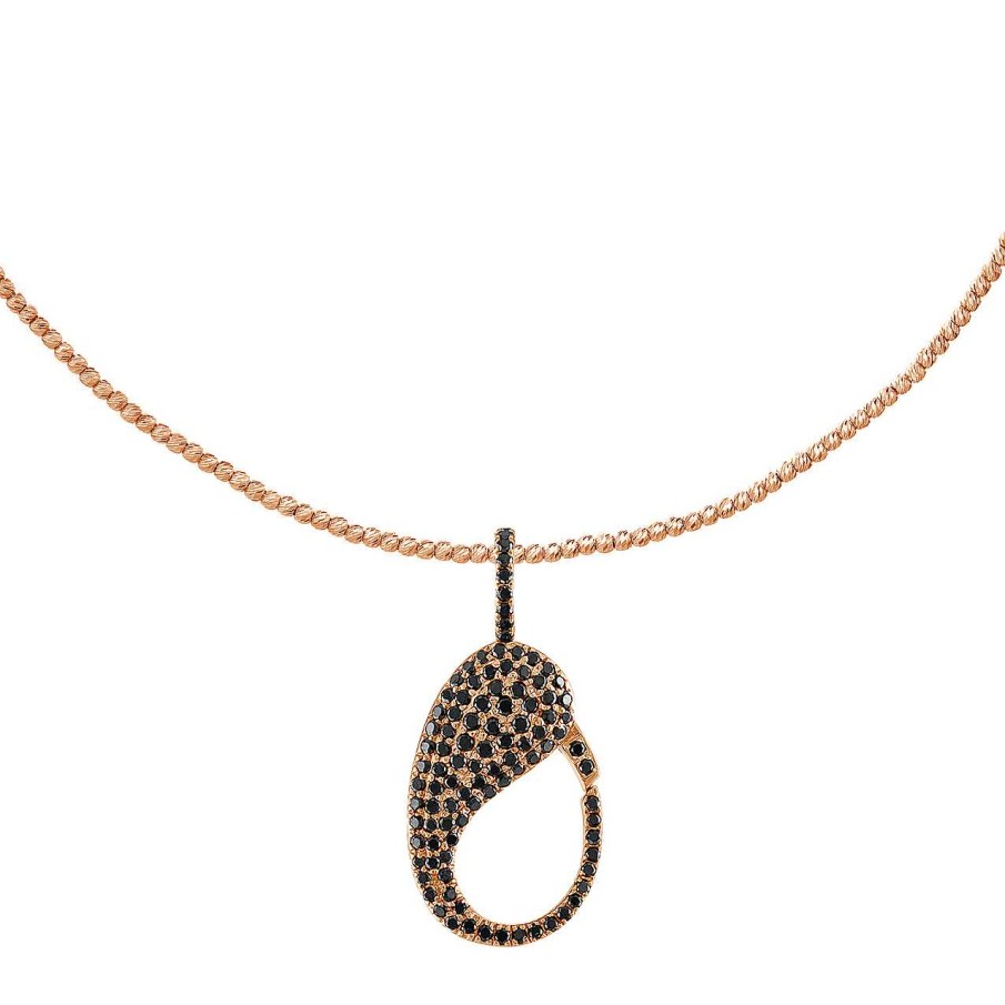 Necklaces SG Fine | Black Diamond Pave Lock Charm