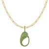 Necklaces SG Fine | Green Tsavorite Pave Lock Charm