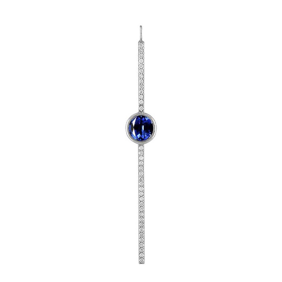 Necklaces SG Fine | Round Shape Pave Stick Charm