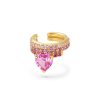 Earrings Nadine Aysoy | Ombre Pink Sapphire Ear Cuff 18K Yellow Gold