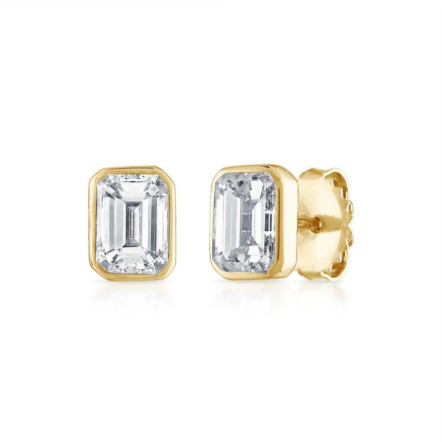 Earrings SG Fine | Bezel Set Emerald Cut Studs