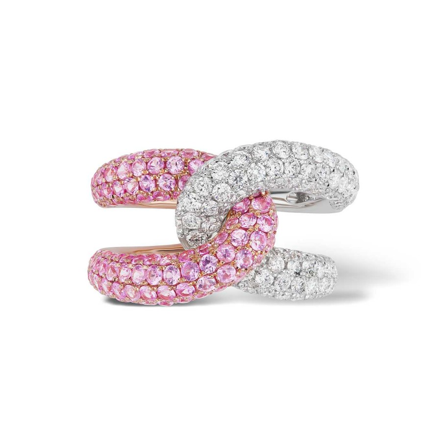 Rings Gemella Jewels | Gemstone And Diamond Intertwin Ring