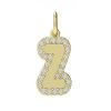 Necklaces Noush Jewelry | Large Bubble Initial Charm With Pave Outline Necklace