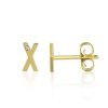 Earrings Kelly Bello | Mini Initial Studs With Single Diamond