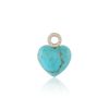 Earrings Imperfect Grace | Small Harlow Turquoise Heart Earring Charm 14K Yellow Gold