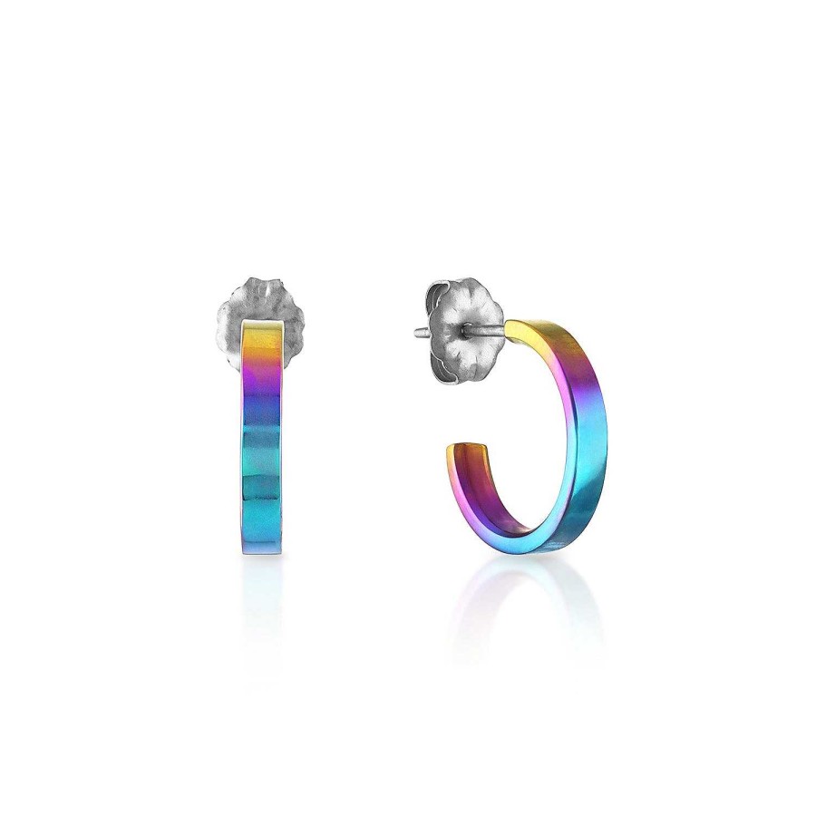 Earrings SG Fine | The Rainbow Thin Electric Hoops® Titanium