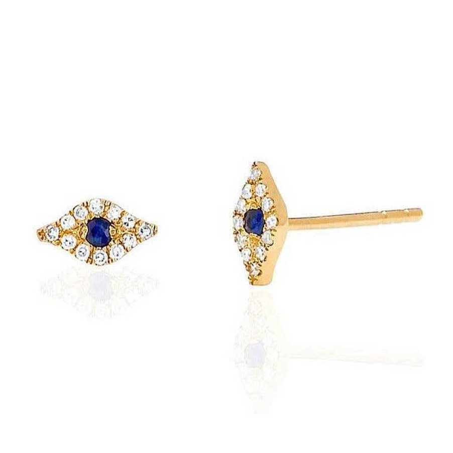 Earrings EF Collection | Mini Diamond Evil Eye Stud Earring