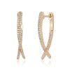 Earrings EF Collection | Diamond Loop Hoop Earrings