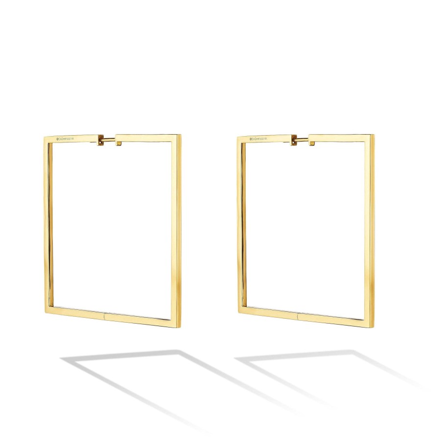 Earrings Cadar | Foundation Large Square Hoops 18K Yellow Gold