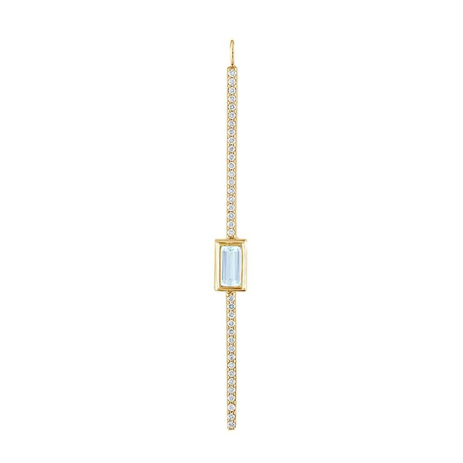 Necklaces SG Fine | Baguette Shape Pave Stick Charm