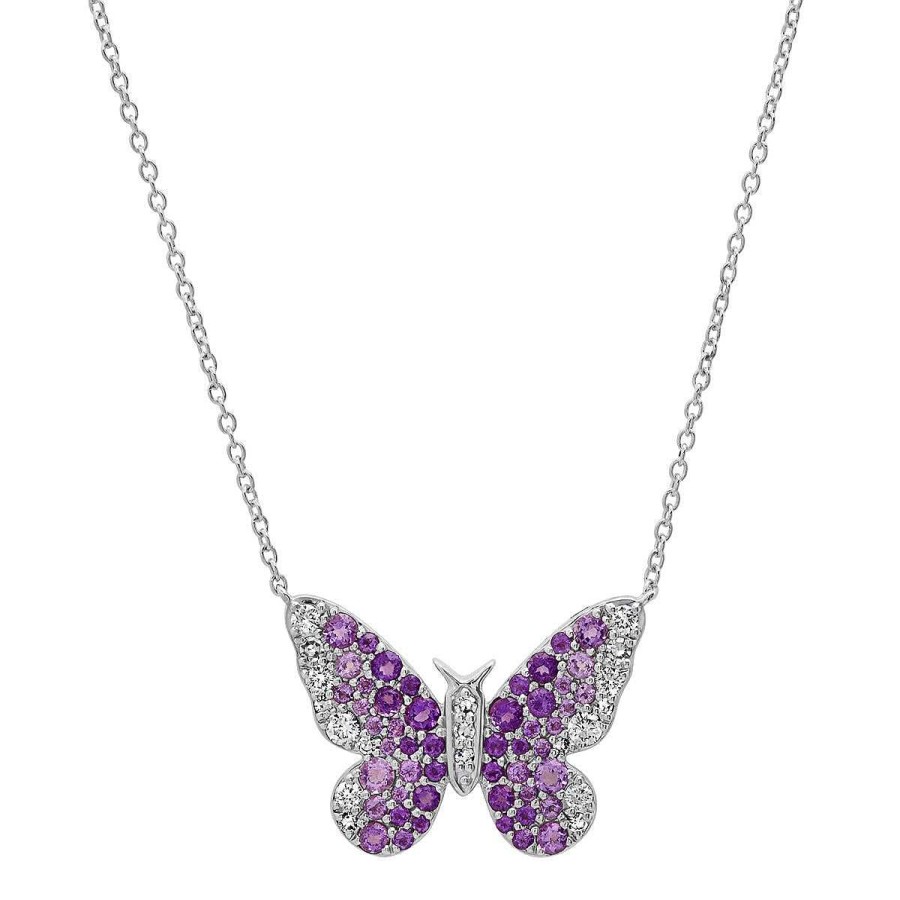 Necklaces Eriness Jewelry | Ombre Butterfly Necklace