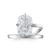 Rings SG Bridal | 4.07Ct Elongated Cushion Cut Band And A Half Engagement Ring