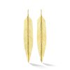 Earrings Cadar | Large Feather Earrings 18K Yellow Gold