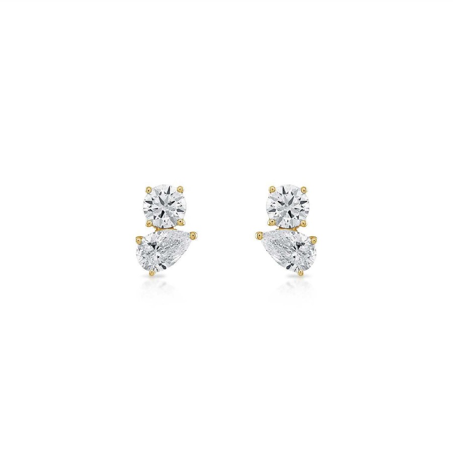 Earrings SG Fine | Mini Round-Pear Two Stone Earring