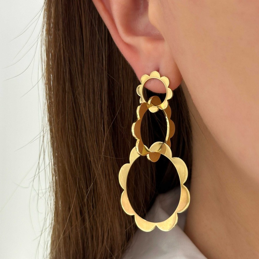 Earrings Cadar | Trio Unity Earrings 18K Yellow Gold