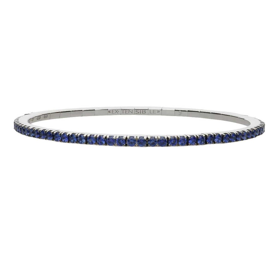 Bracelets Roberto Demeglio | Extensible Blue Sapphire Tennis Bracelet