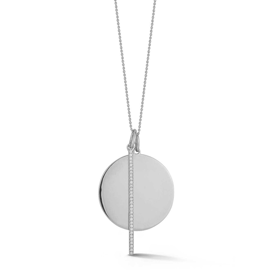 Necklaces Dana Rebecca | Sylvie Rose Disc And Pave Bar Necklace