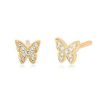 Earrings EF Collection | Baby Diamond Butterfly Stud Earring