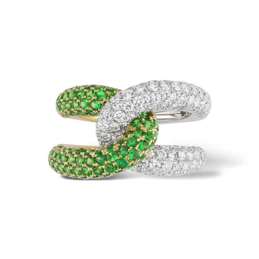 Rings Gemella Jewels | Gemstone And Diamond Intertwin Ring