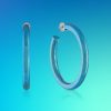 Earrings SG Fine | The Light Blue Tube Electric Hoops® Titanium