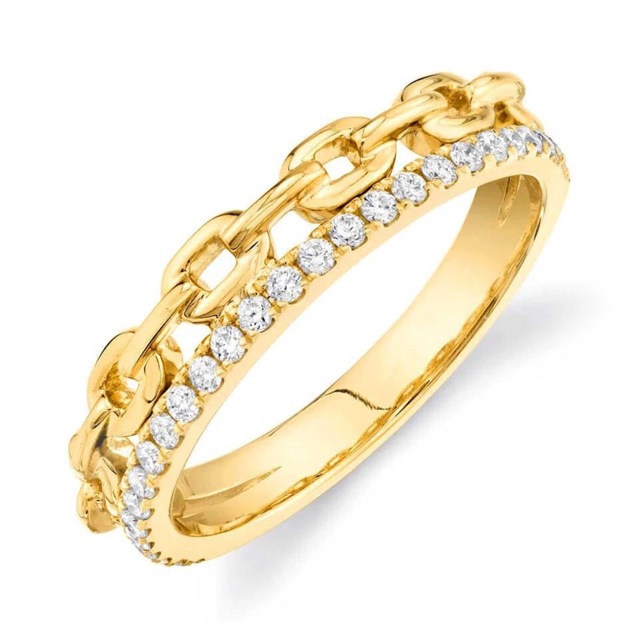 Rings SG Fine | Curb Chain Stack Band 14K Yellow Gold