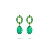 Earrings Nadine Aysoy | Catena Drop Oval Emerald And Pave Earrings 18K Yellow Gold