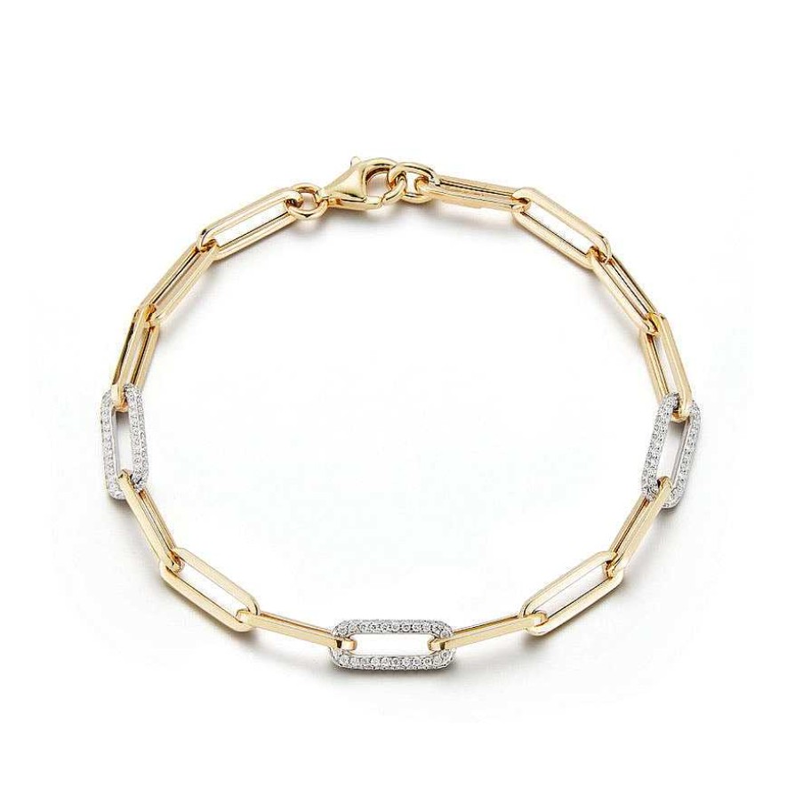 Bracelets SG Fine | Paperclip Bracelet With Diamond Link