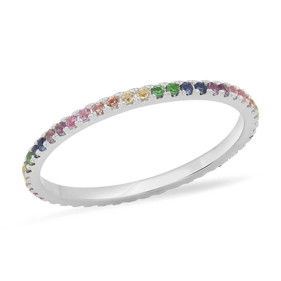 Rings Eriness Jewelry | Rainbow Ombre Stack Band