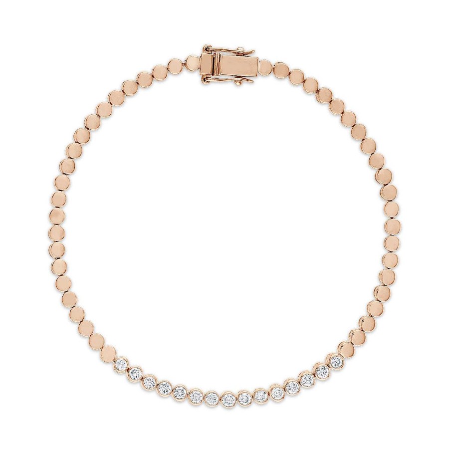 Bracelets SG Fine | Gold Bead And Bezel Tennis Bracelet