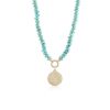 Necklaces Imperfect Grace | Calla Hand-Knotted Turquoise Bead Necklace 14K Yellow Gold