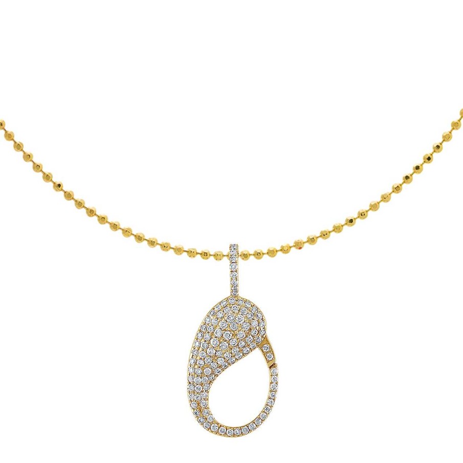 Necklaces SG Fine | White Diamond Pave Lock Charm