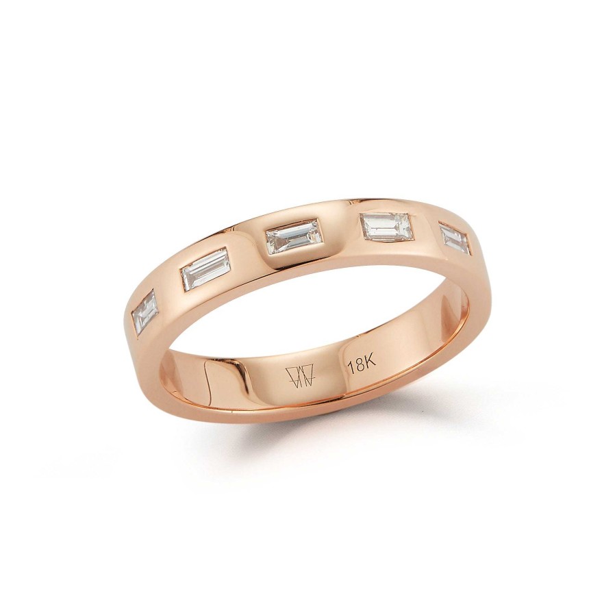 Rings Walters Faith | Ottoline Diamond Baguette Ring 18K Rose Gold