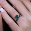 Rings Savolinna | Linette Ring In Emerald 18K Black Rhodium