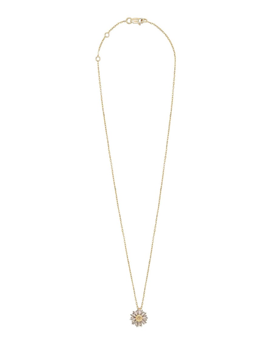 Necklaces Bernard James | Maxi Daisy Single Charm Necklace 14K Yellow/White Gold