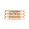 Rings SG Fine | Stacked Coin Heart Shape Diamond Cigar Band 14K Rose Gold