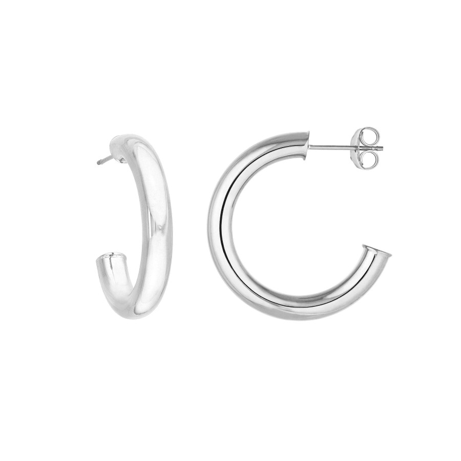 Earrings SG Fine | 25Mm Tube Hoop Earrings