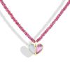 Necklaces Gemella Jewels | Pink Tourmaline Beaded Sweetheart Necklace 18K Yellow Gold