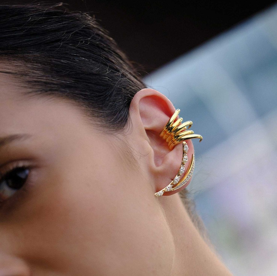 Earrings Susana Martins | Calatrava Gold Strokes Ear Cuff