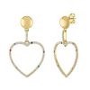 Earrings SG Fine | Scattered Rainbow Open Heart Earrings 14K Yellow Gold