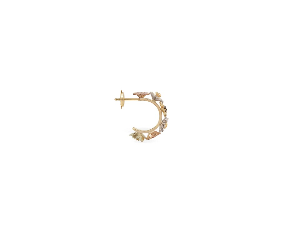 Earrings Bernard James | Flora Mini Hoops 14K Yellow Gold