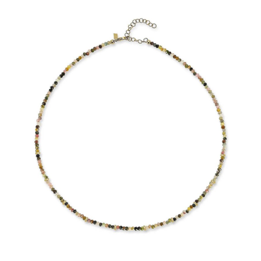 Necklaces EF Collection | Birthstone Bead Necklace 14K Yellow Gold