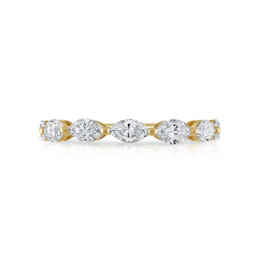 Rings SG Fine | 7 Stone Marquise Diamond Band 14K Yellow Gold